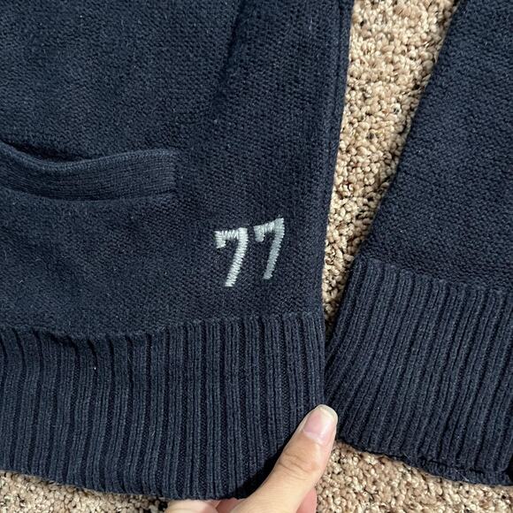 American Eagle Sweater Large AE 77 Cardigan Wool Blend Patch Pocket Y2K - Picture 3 of 9
